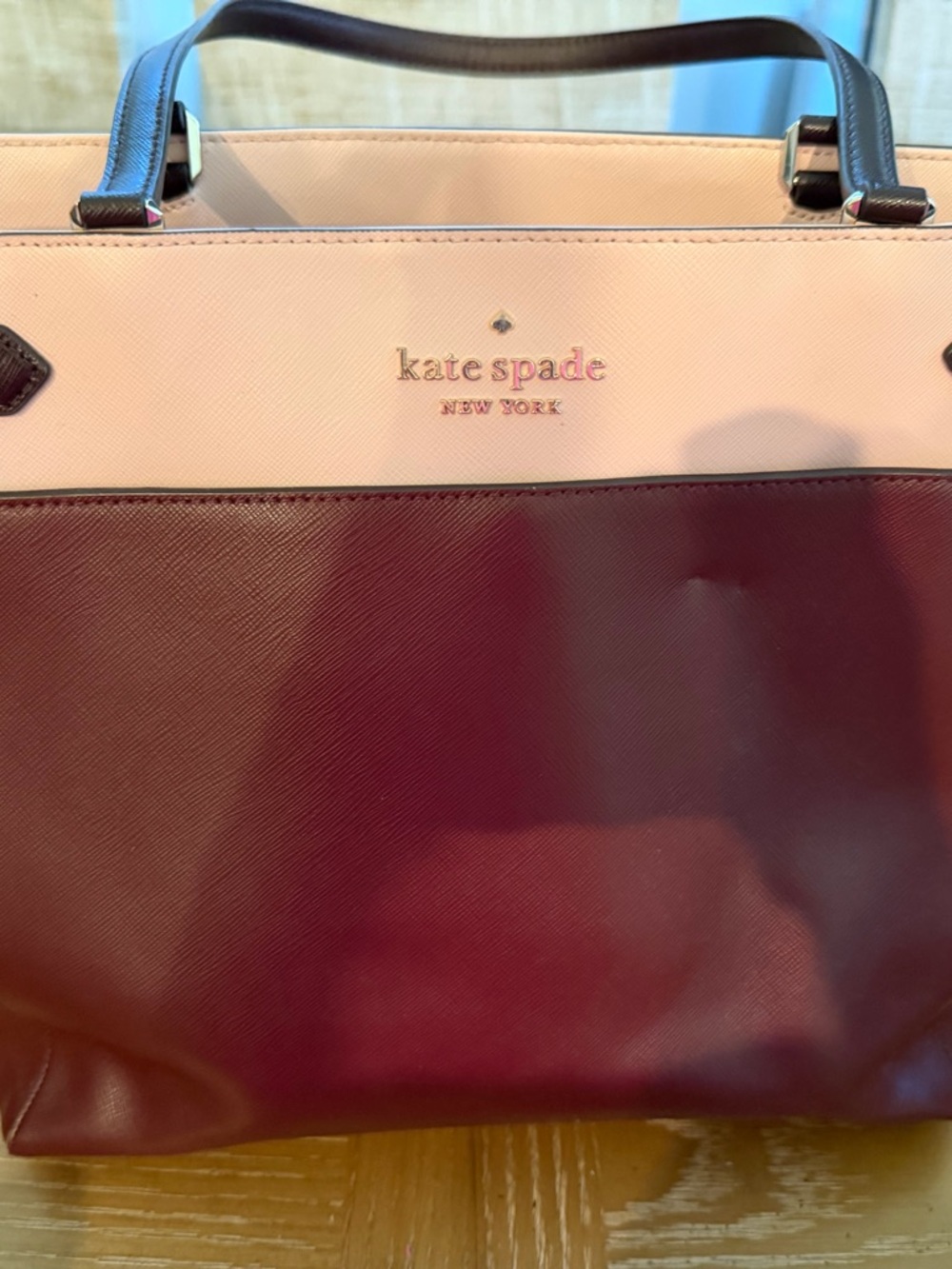 kate spade Two-Tone Blush Pink and Burgundy Tote
